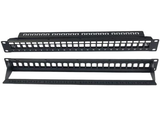 Kualitas  Blank Network Patch Panel Unshielded RJ45 24 Port 1U Patch Panel pabrik