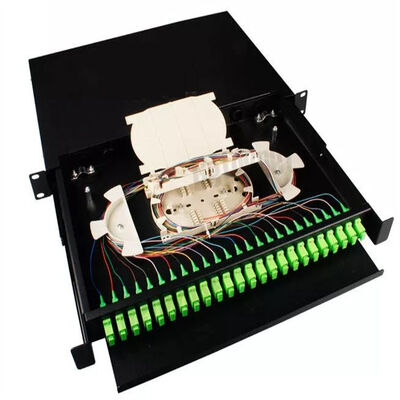 1U 19 "24 Port SC Simplex/LC Duplex Fiber Optic Rack Mount Enclosure Fiber Patch Panel-Bongkar