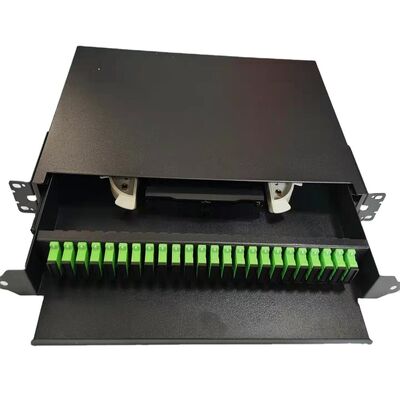 1U 19 "24 Port SC Simplex/LC Duplex Fiber Optic Rack Mount Enclosure Fiber Patch Panel-Bongkar