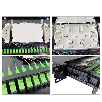 1U 19 "24 Port SC Simplex/LC Duplex Fiber Optic Rack Mount Enclosure Fiber Patch Panel-Bongkar