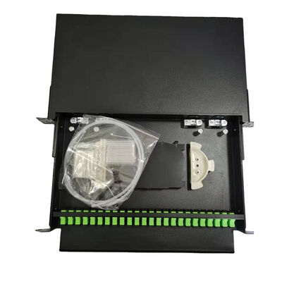 1U 19 "24 Port SC Simplex/LC Duplex Fiber Optic Rack Mount Enclosure Fiber Patch Panel-Bongkar