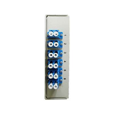 12 Core Cold Rolled Steel Fiber Optic Din Rail Terminal Box Dengan Adaptor Lc Duplex