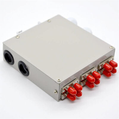 12core Fiber Optic DIN Rail Mount Enclosure Dengan Adaptor St Duplex
