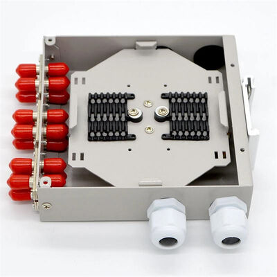 12core Fiber Optic DIN Rail Mount Enclosure Dengan Adaptor St Duplex