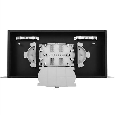 Fixed Rack Mount ODF Fiber Optic Patch Panel 1U 12 Port dengan panel Adaptor