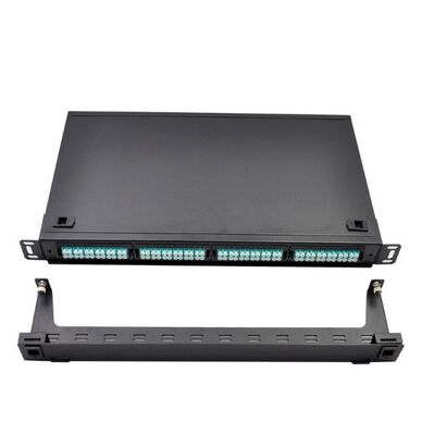 Modul Kaset 1U MTP 96F MPO Ke LC Patch Panel Rack Mount Black