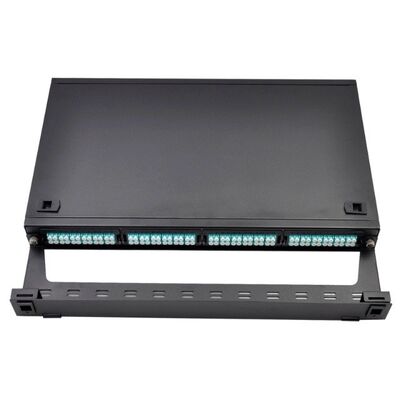 Modul Kaset 1U MTP 96F MPO Ke LC Patch Panel Rack Mount Black