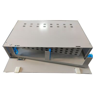 Grey 48 Port Patch Panel 2U SC Jenis Rotasi Kotak Distribusi Serat Optik