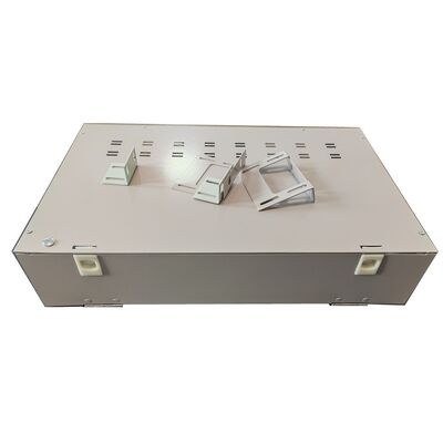 Grey 48 Port Patch Panel 2U SC Jenis Rotasi Kotak Distribusi Serat Optik