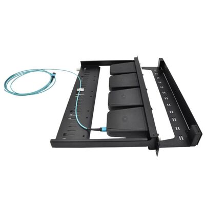 96 Core MPO Cassette Patch Panel LC 1U Enclosure Rack Mount Black
