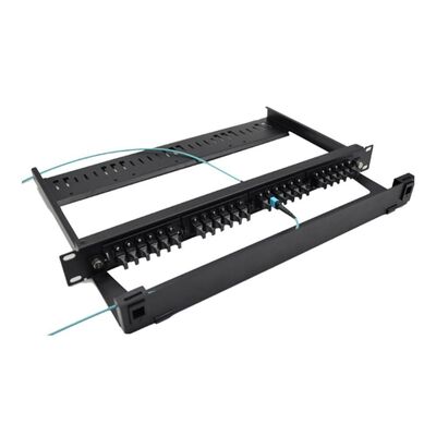 96 Core MPO Cassette Patch Panel LC 1U Enclosure Rack Mount Black