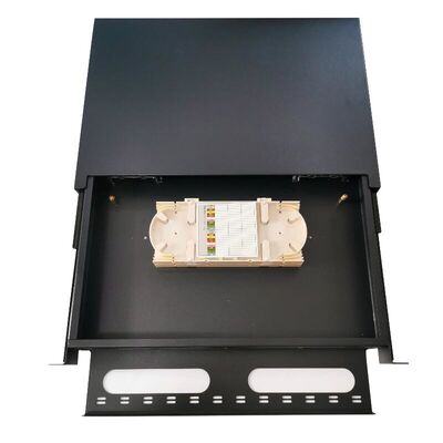 Panel Patch Serat MPO FC 19 24 Port Patch Panel Rack Mount OEM