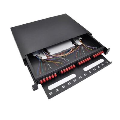 Panel Patch Serat MPO FC 19 24 Port Patch Panel Rack Mount OEM