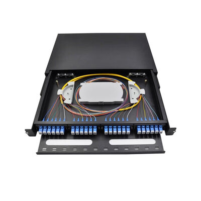 MPO Optical Fiber Termination Box Splice Patch Panel 24 Port SC Simplex