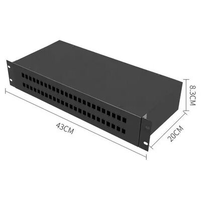 2U Panel Distribusi Serat Optik Box Enclosure Rack Mount Fc Adapter