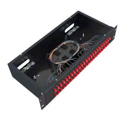 2U Panel Distribusi Serat Optik Box Enclosure Rack Mount Fc Adapter