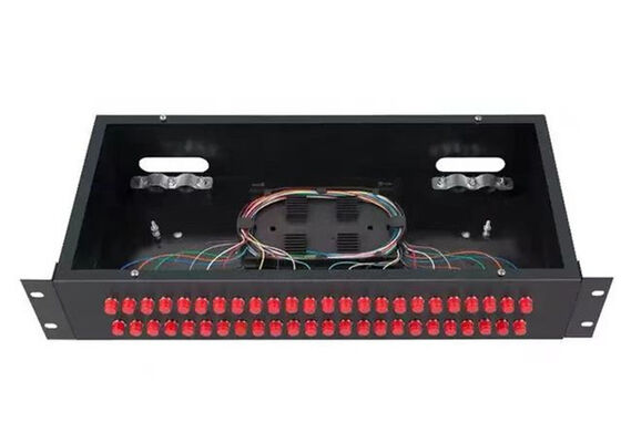 2U Panel Distribusi Serat Optik Box Enclosure Rack Mount Fc Adapter