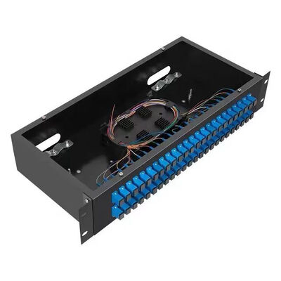2U Panel Distribusi Serat Optik Box Enclosure Rack Mount Fc Adapter