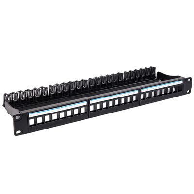 Panel Patch Keystone UTP 1U Hitam 24 Port CAT6 Jack RJ45 Kosong