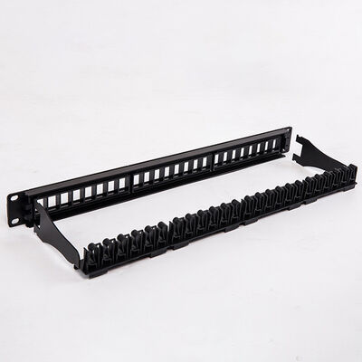 Panel Patch Keystone UTP 1U Hitam 24 Port CAT6 Jack RJ45 Kosong