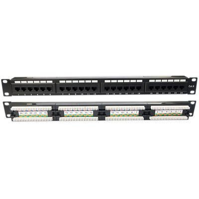 1U Panel Patch Keystone Kosong Panel Patch 24 Port CAT5E Tanpa Pelindung