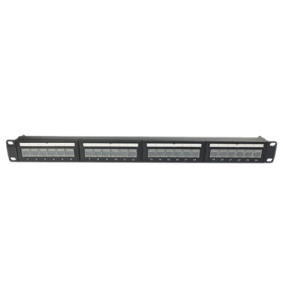 1U 24 Port Keystone Panel Patch Tanpa Pelindung Keystone RJ45 Tahan Debu