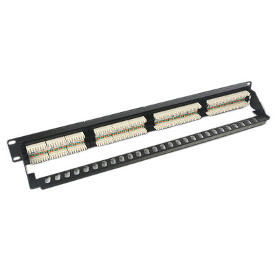 1U 24 Port Keystone Panel Patch Tanpa Pelindung Keystone RJ45 Tahan Debu