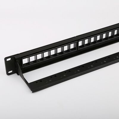 Panel Patch Jaringan 1RU C5e Blank Frame 24 Port Patch Panel Dibongkar