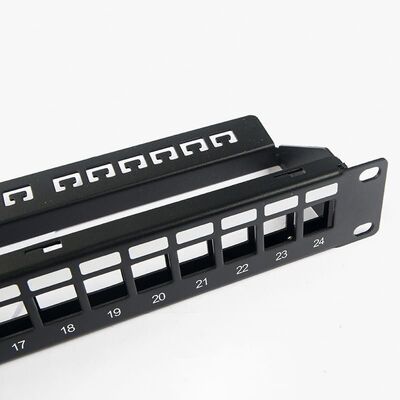 Panel Patch Jaringan Kosong Panel Patch RJ45 24 Port 1U Tanpa Pelindung