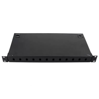 Metal Rack Mount Patch Panel 12 LC Duplex Coupler Kotak Pemutusan FTTH