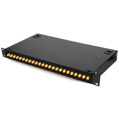 1U Rack Mount Type ODF Fiber Optic Patch Panel 24 Port Dengan Adaptor FC / UPC
