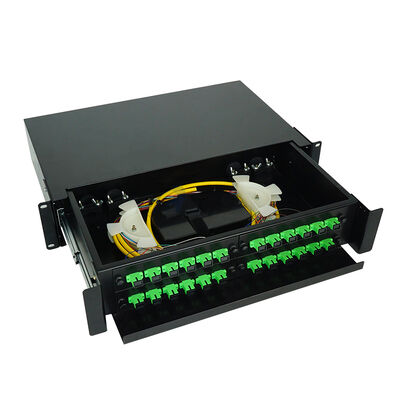 Kotak Terminal Panel Patch Serat Optik 24 Port Logam 1U