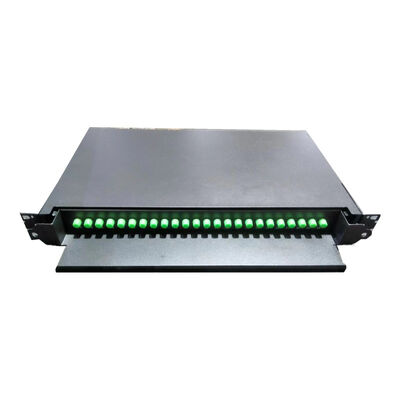 Rack Mount 19 Inch Fiber Optic Patch Panel Untuk Mode Tunggal Atau Multimode Kabel Tipe