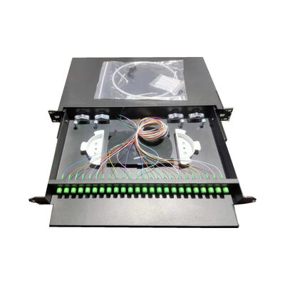 24C FC APC Fiber Count Optical Patch Panel Untuk Serat G652D / G657A1