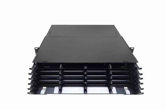 2U 288 Core MTP MPO -LC Patch panel ODF Chassis enclosure Jenis geser untuk 24 kaset