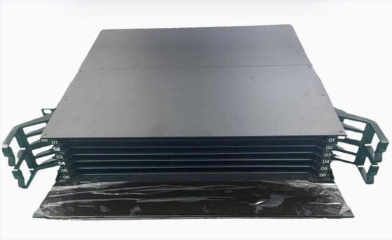 1U 144 Core MTP MPO -LC Patch panel ODF Chassis casing Jenis geser untuk 12 kaset