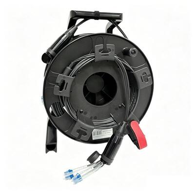 150M Tac Fiber TPU Armord Tactical Fiber Single-Mode 4/6/8/12 Strands Kabel pada Reel dengan Konektor SC LC ST untuk Streaming Langsung